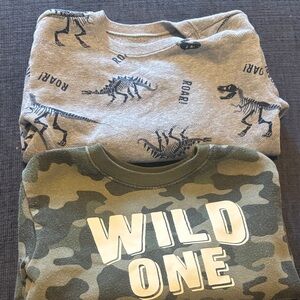 Garanimals Gray Dinosaur and Green Camo Sweatshirts